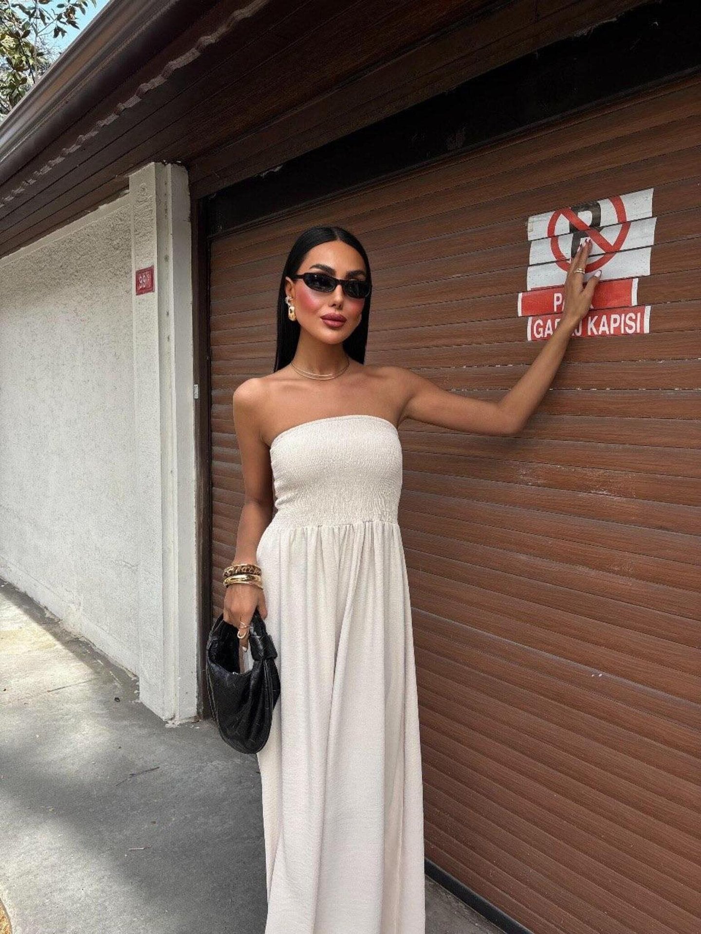 Smocked Tube Top Maxi Dress with Flowy Skirt