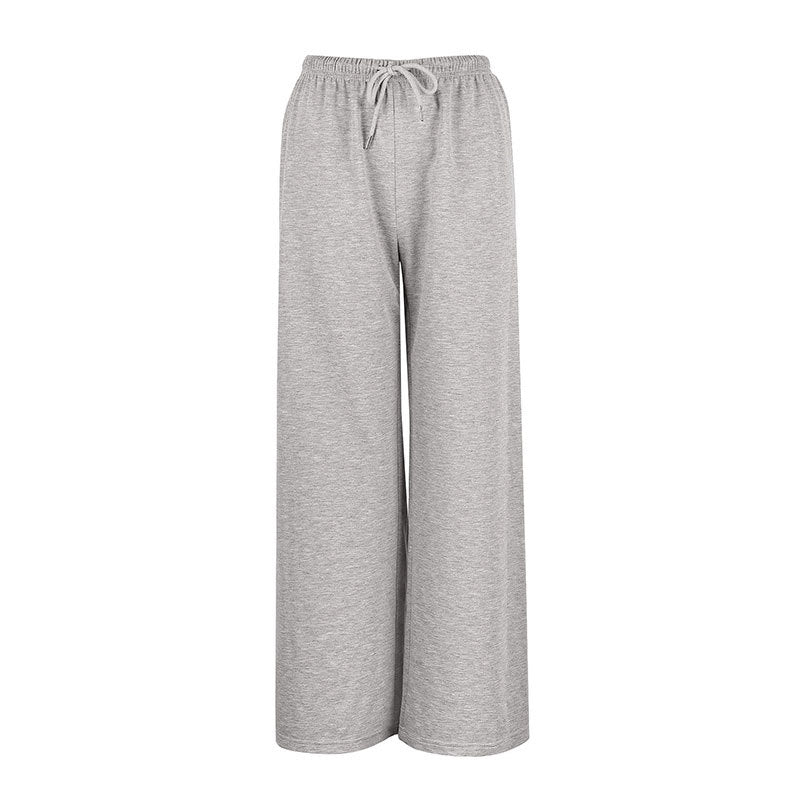 High-Waisted Wide-Leg Pants with Drawstring