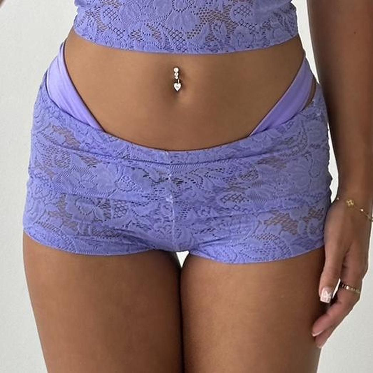 Low-Rise Floral Lace Boxers in Breathable Polyester