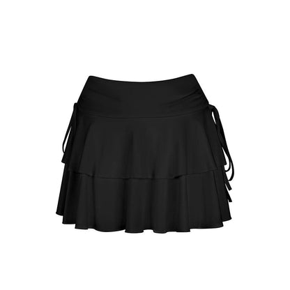 Puff Skirt with High-Waist and Ruffled Tiers