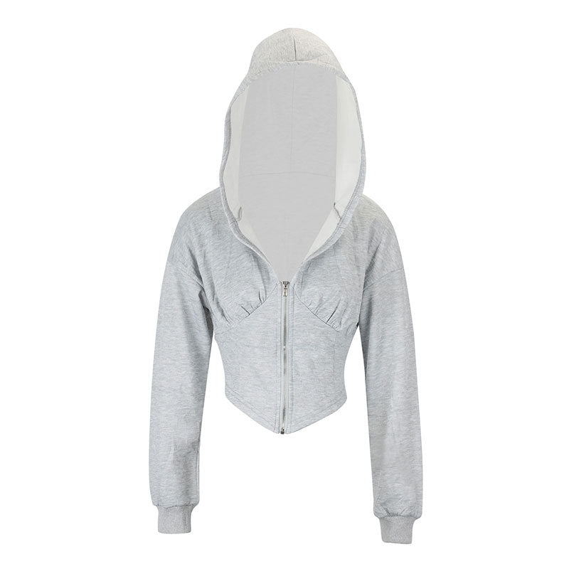 Diamond Knit Hooded Cardigan with Cinched Waist