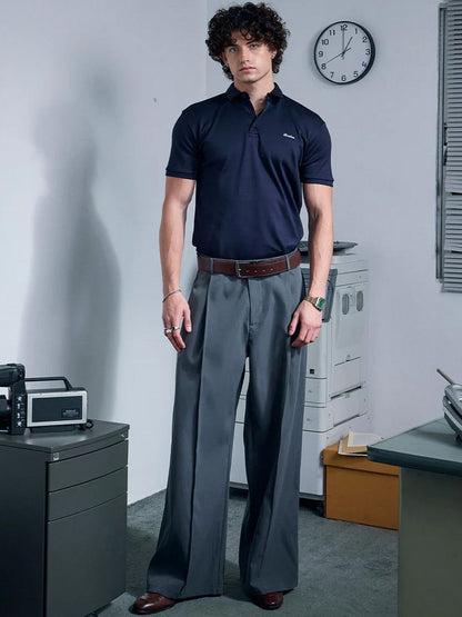 Men Polo Collar Pockets T-shirt
