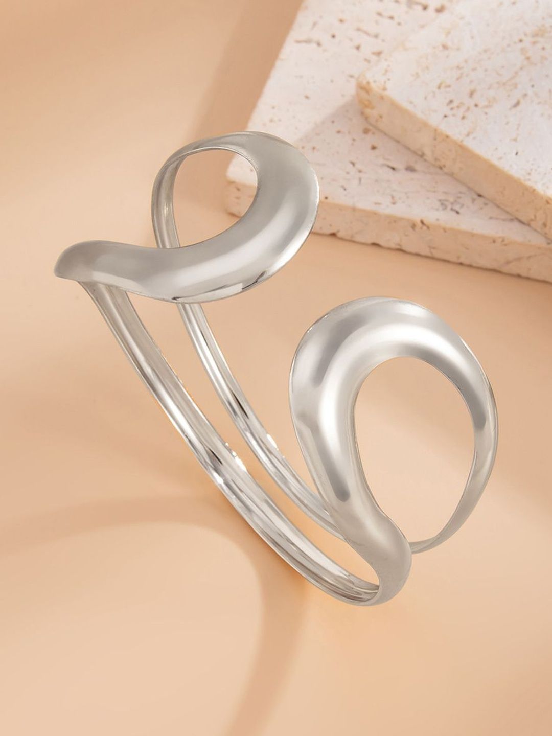 Women Silver-Plated Cuff Bracelet