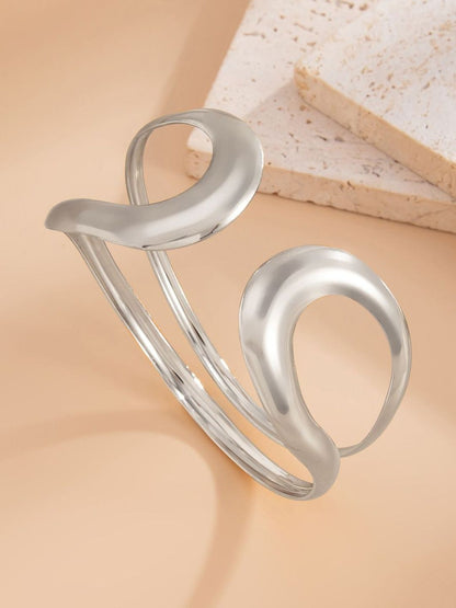 Women Silver-Plated Cuff Bracelet