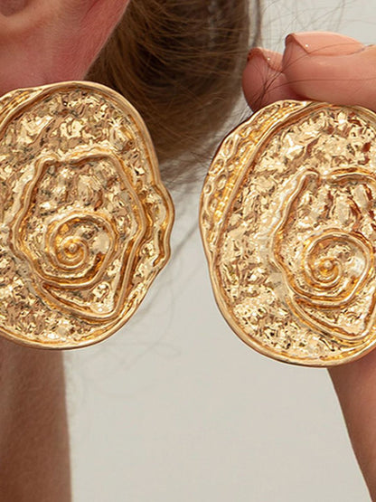 Gold-Plated Oval Shaped Studs