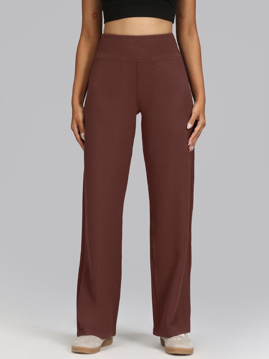 Women High-Rise Rib Supreme Wide Leg Pants Tall