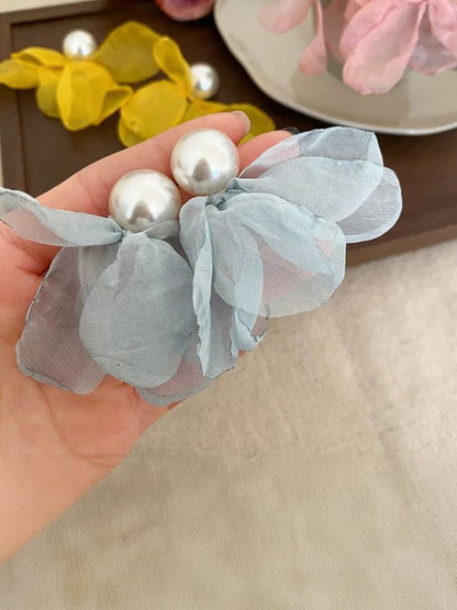 Pearls Beaded Floral Shaped Drop Earrings
