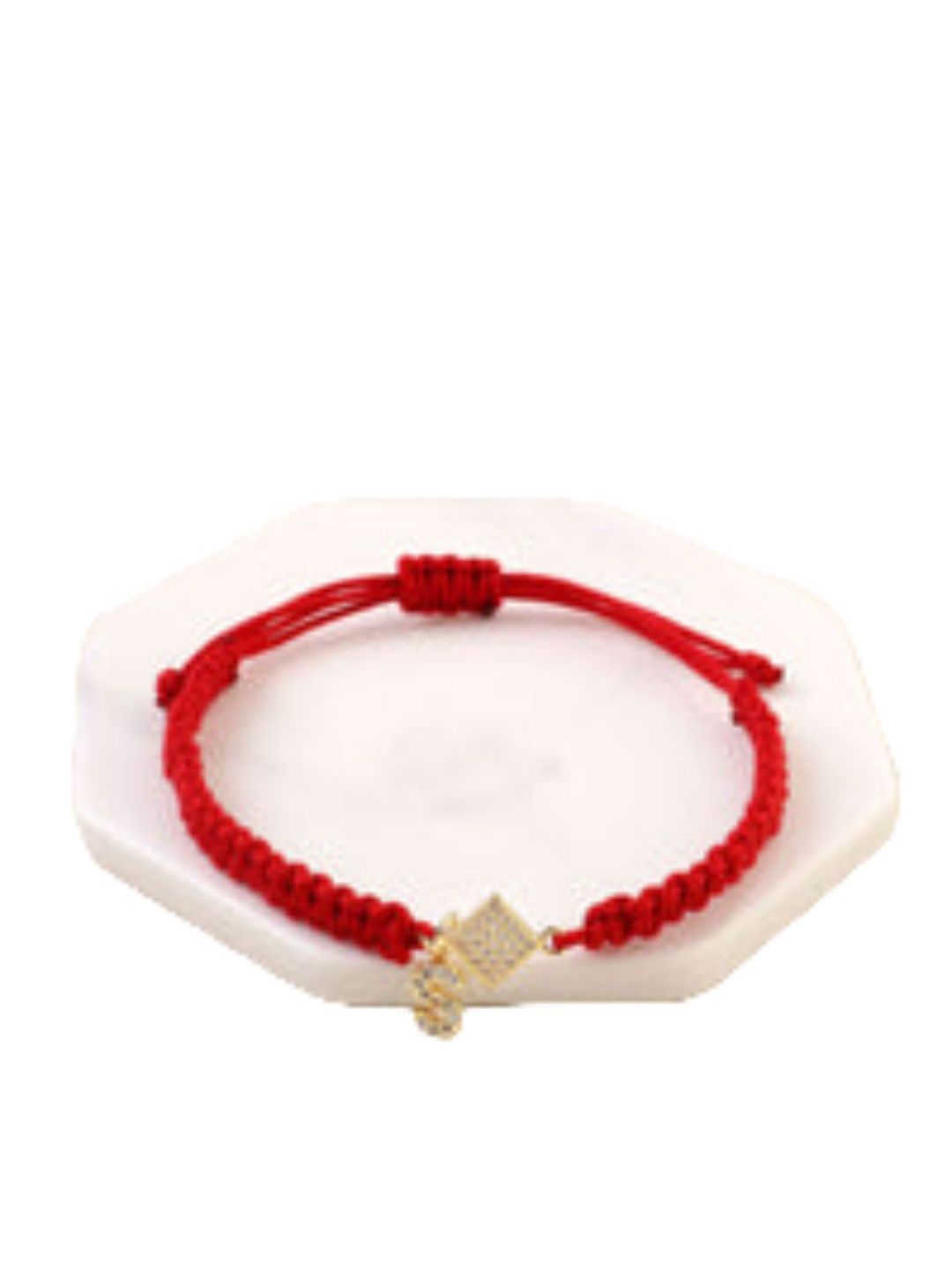 SALTY Stone Studded Thread S Initial Wraparound Bracelet