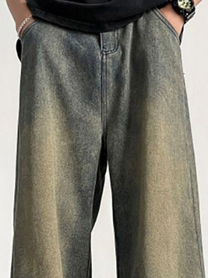 Men Wide Leg Medium Shade Jeans