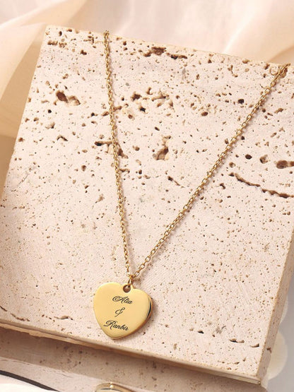 SALTY Golden Love Minimal Personalised Pendant With Chain