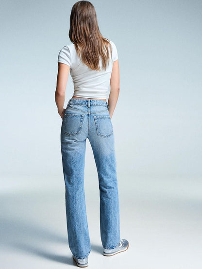Pure Cotton Straight Fit Jeans