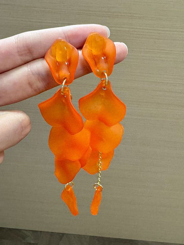 Leaf Shaped Drop Earrings