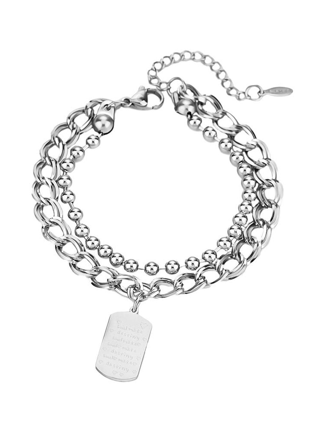 Men Handcrafted Silver-Plated Link Bracelet
