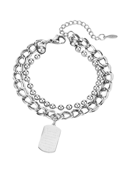 Men Handcrafted Silver-Plated Link Bracelet