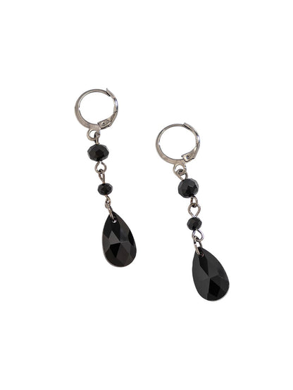 Silver-Plated Teardrop Shaped Drop Earrings