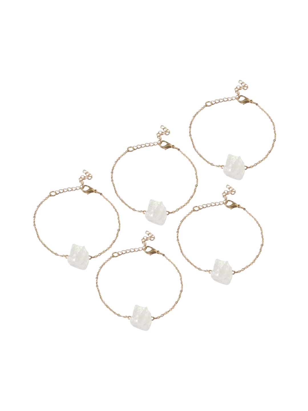SALTY Set Of 5 Artificial Stones Of Feminine Link Bracelet