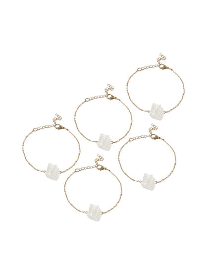 SALTY Set Of 5 Artificial Stones Of Feminine Link Bracelet
