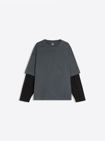 Double sleeve print T-shirt