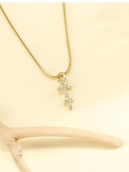 SALTY Set Of 2 Stones-Studded Cancer & Taurus Pendant With Chain