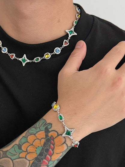 Men Handcrafted Silver-Plated Multistrand Bracelet