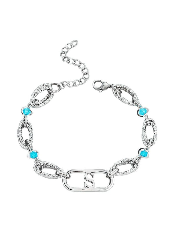 Men Antique Silver-Plated Link Bracelet