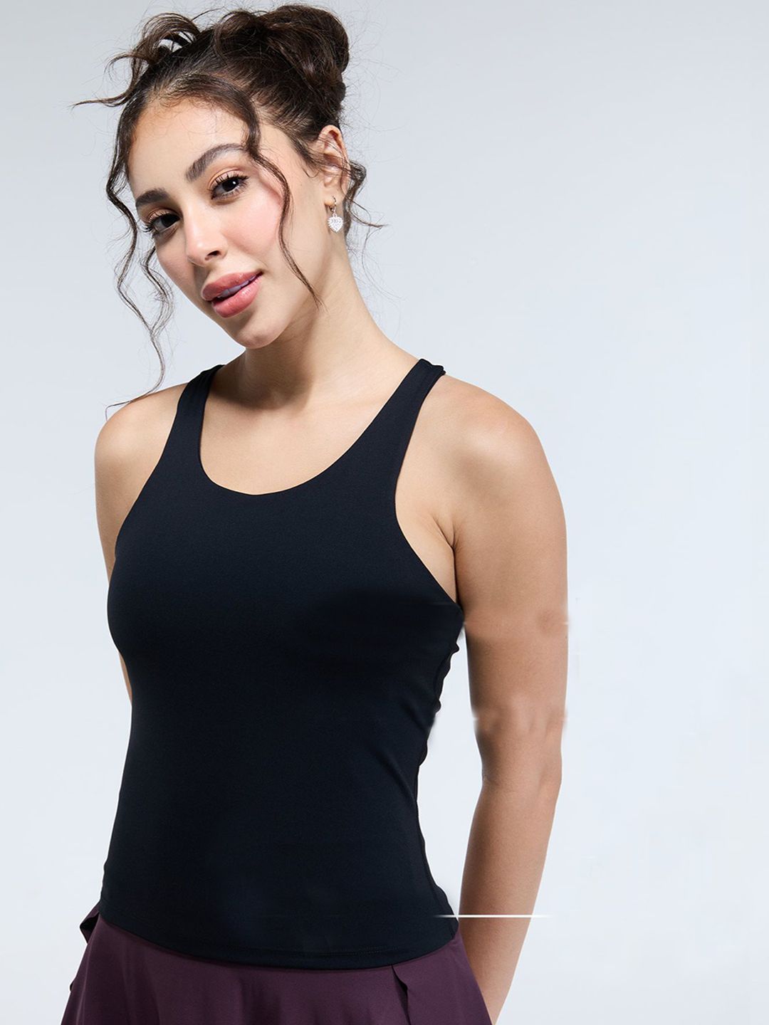 Women Black Racerback Tank