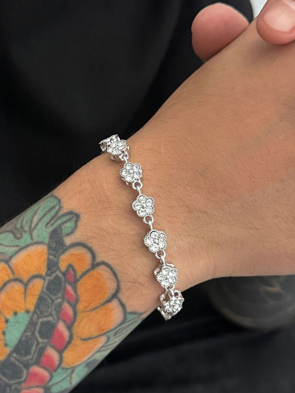 Men Handcrafted Silver-Plated Charm Bracelet