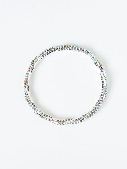 SALTY Women Artificial Stones Studded Elasticated Bracelet