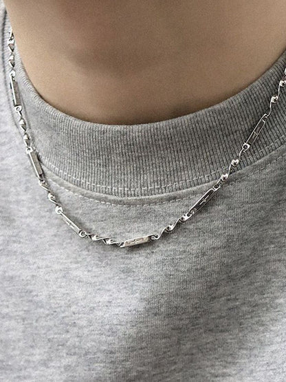 Silver-Plated  Stainless Steel Minimal Chain