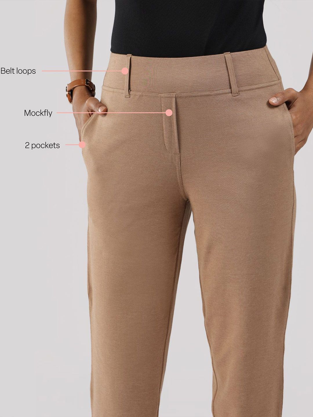 Women Work-To-Wine Twill Straight Pants