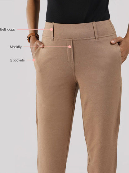 Women Work-To-Wine Twill Straight Pants