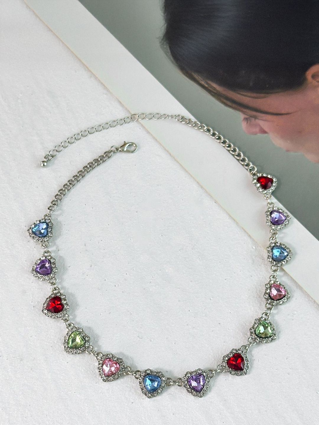 Silver-Plated Enamelled Necklace