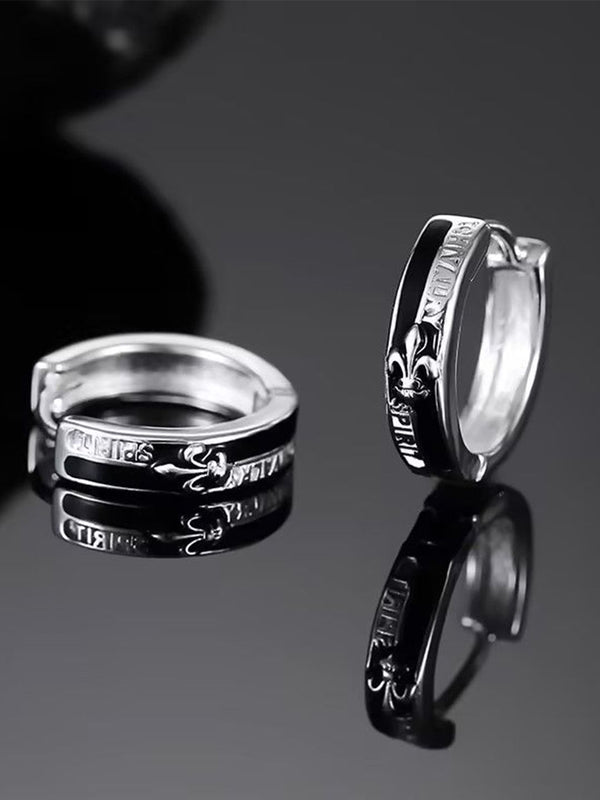 Silver-Plated Circular Shaped Hoop Earrings