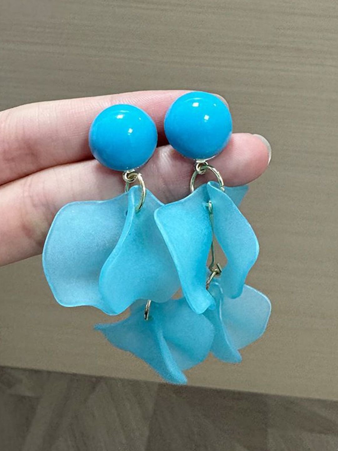 Pearls Beaded Leaf Shaped Drop Earrings