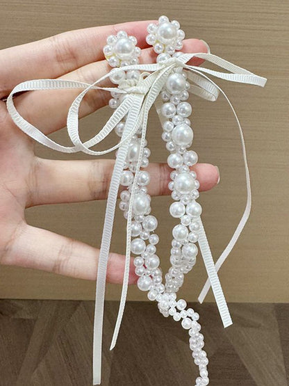 Pearls Beaded Floral Shaped Drop Earrings