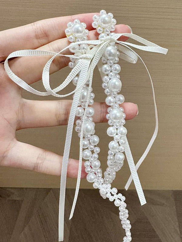 Pearls Beaded Floral Shaped Drop Earrings