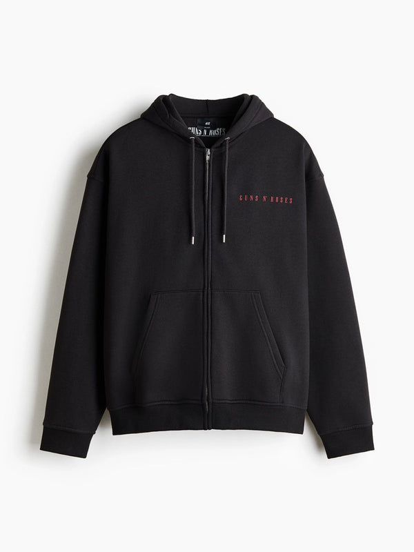 Loose Fit Printed Zip-through Hoodie