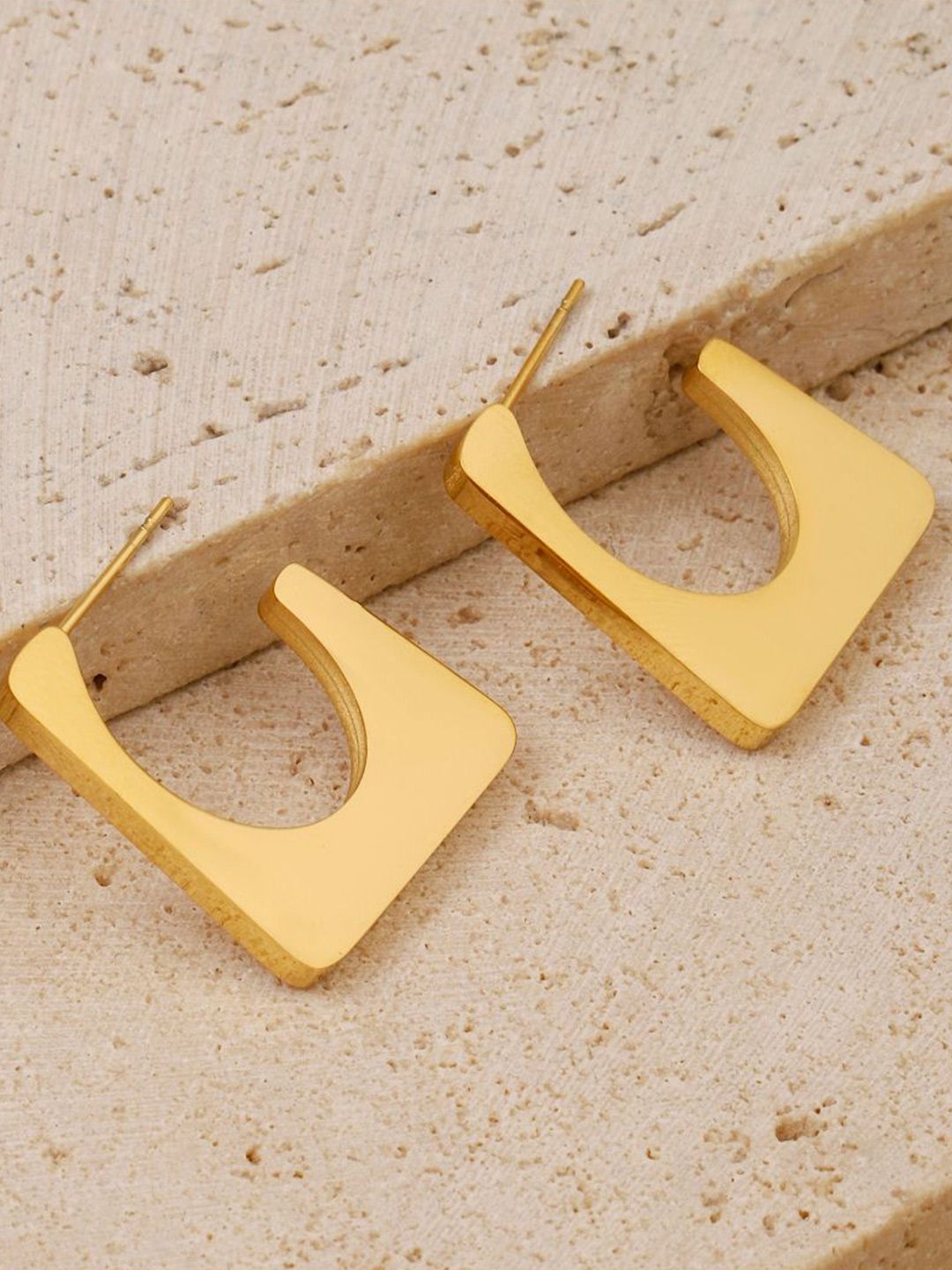 SALTY Contemporary Stainless Steel Tasselled Half Hoop Earrings