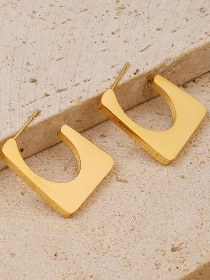 SALTY Contemporary Stainless Steel Tasselled Half Hoop Earrings