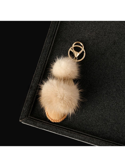 SALTY Brown Winter Glove Pom Bag Charm
