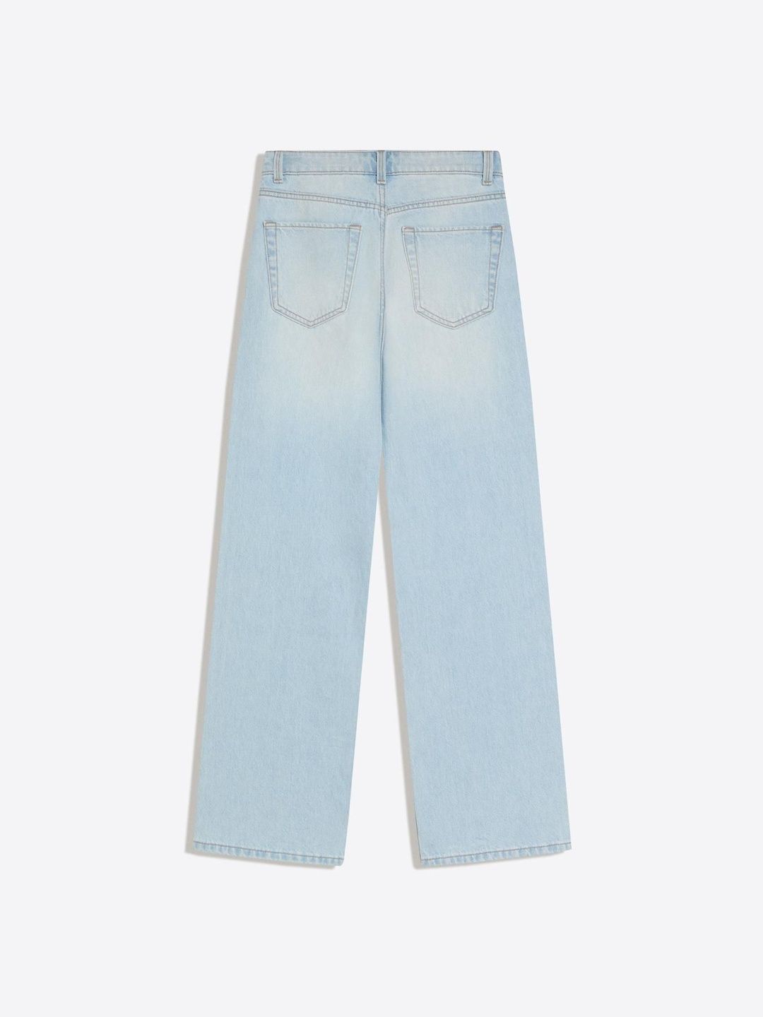 High-Waist Wide-Leg Straight Jeans