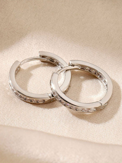 SALTY Odessa Contemporary Artificial Stones Studded Hoop Earrings