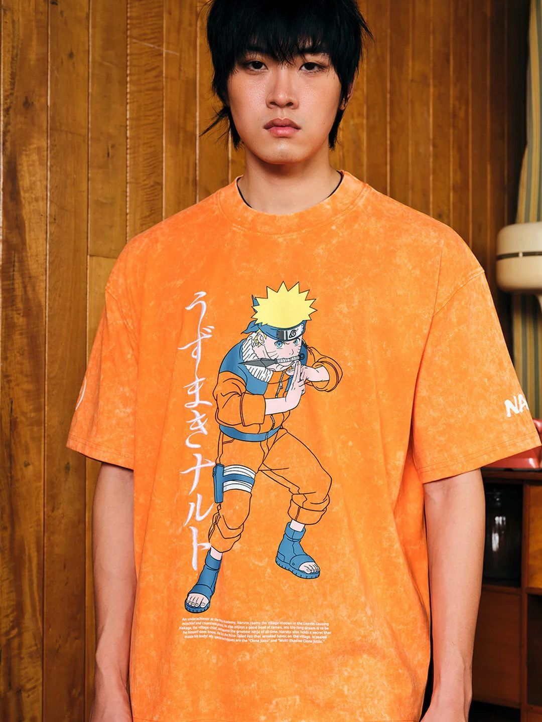 Men Printed Raw Edge T-shirt