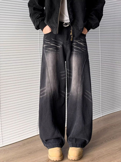 Men Baggy Mid-Rise Heavy Fade Jeans