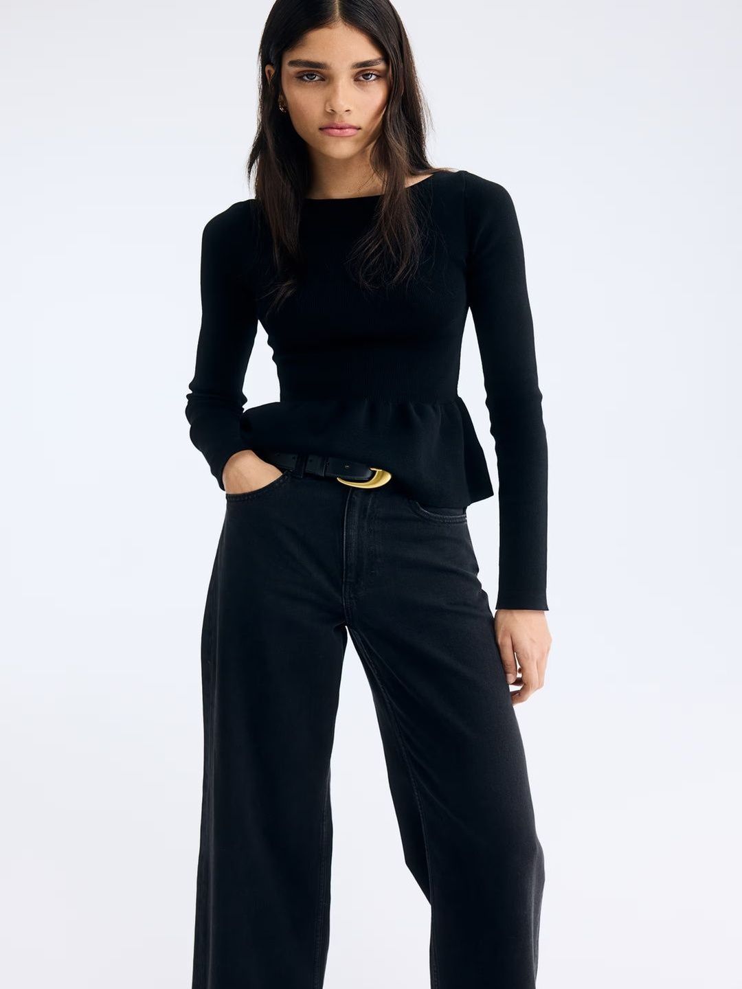Women Classic Wide Leg High-Rise Light Fade Stretchable Jeans