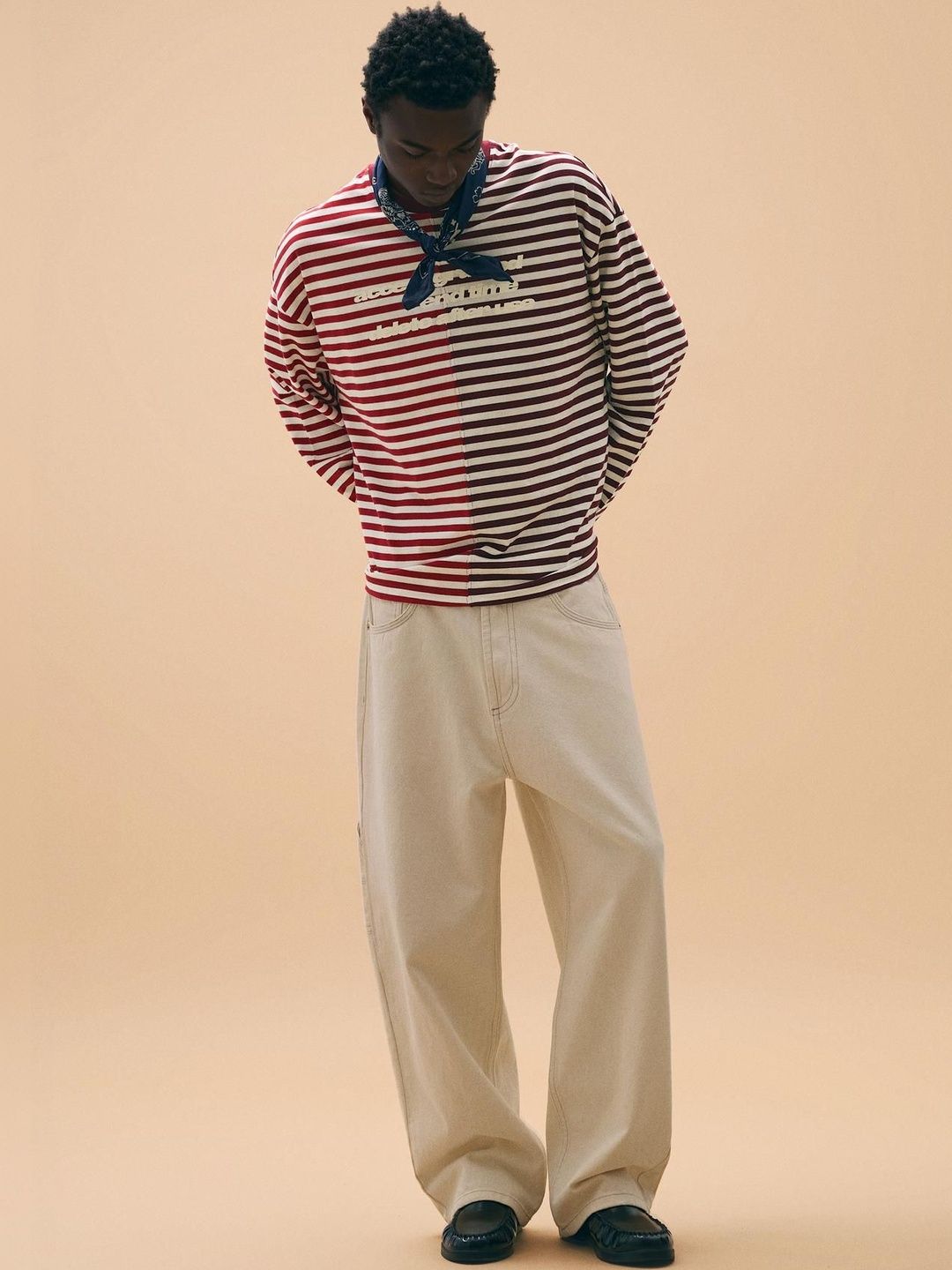Striped print long sleeve T-shirt