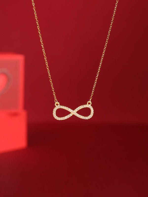 SALTY Women Infinity Love Crystal Pendant Necklace Everyday Wear Jewelry