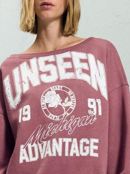 Boatneck printed sweatshirt