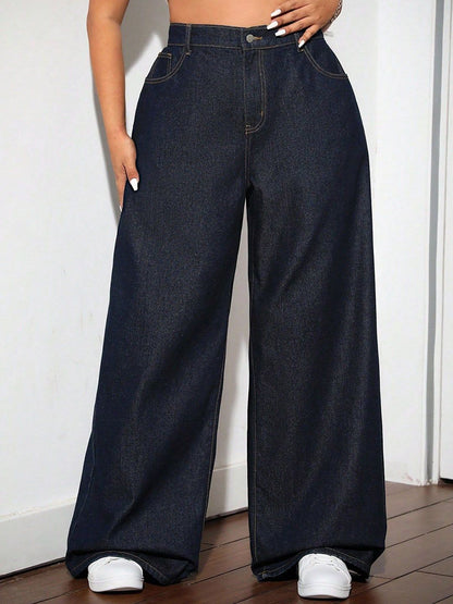 Women Wide Leg High-Rise Stretchable Jeans
