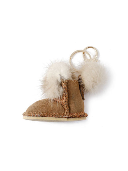 SALTY Winter Solid Leather Shoe Pom Bag Charm